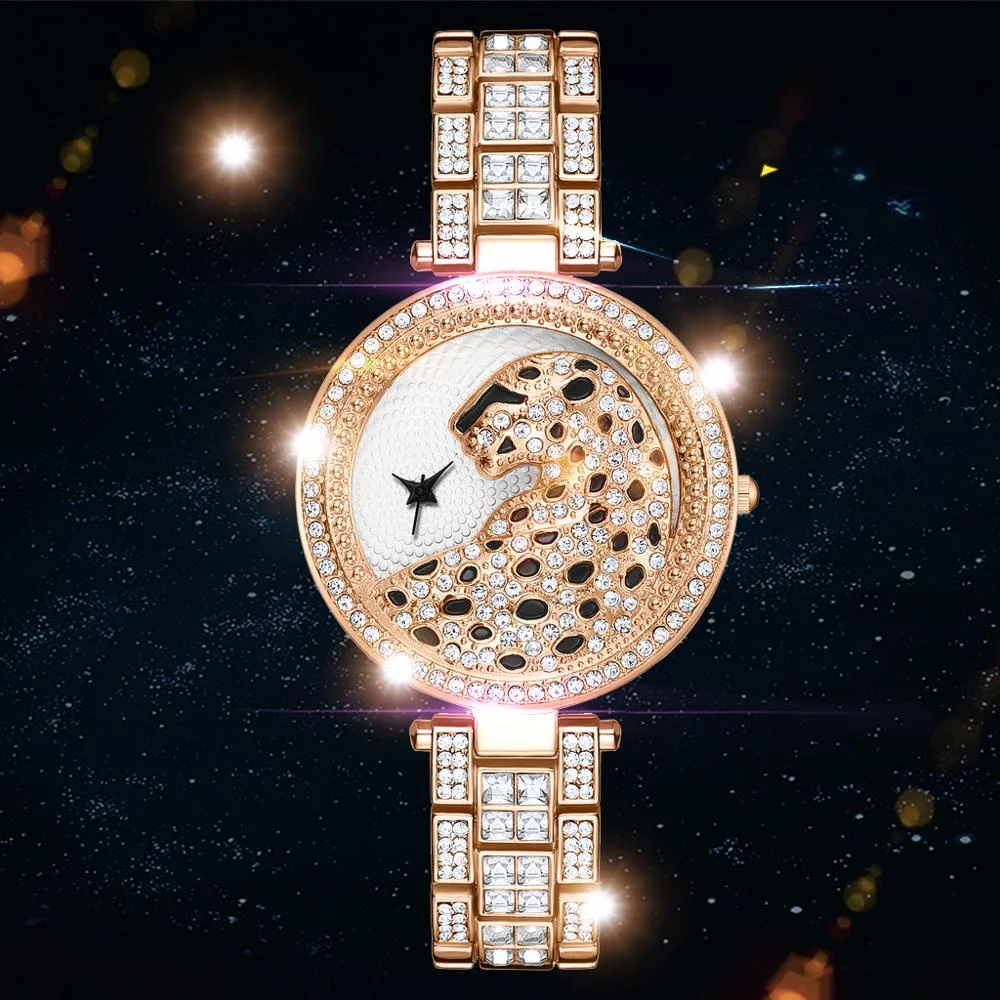 hot selling brand women quartz watch fashion bling casual ladies female gold crystal diamond leopard for women free global shipping