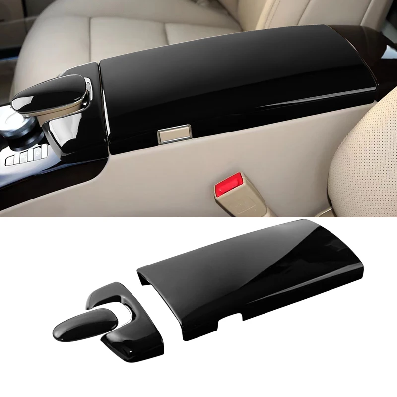 

ABS Black Car Center Console Armrest Box Panel Cover Trim Kit fit for Mercedes Benz S-Class W221 2008 2009 2010 2011 2012 2013