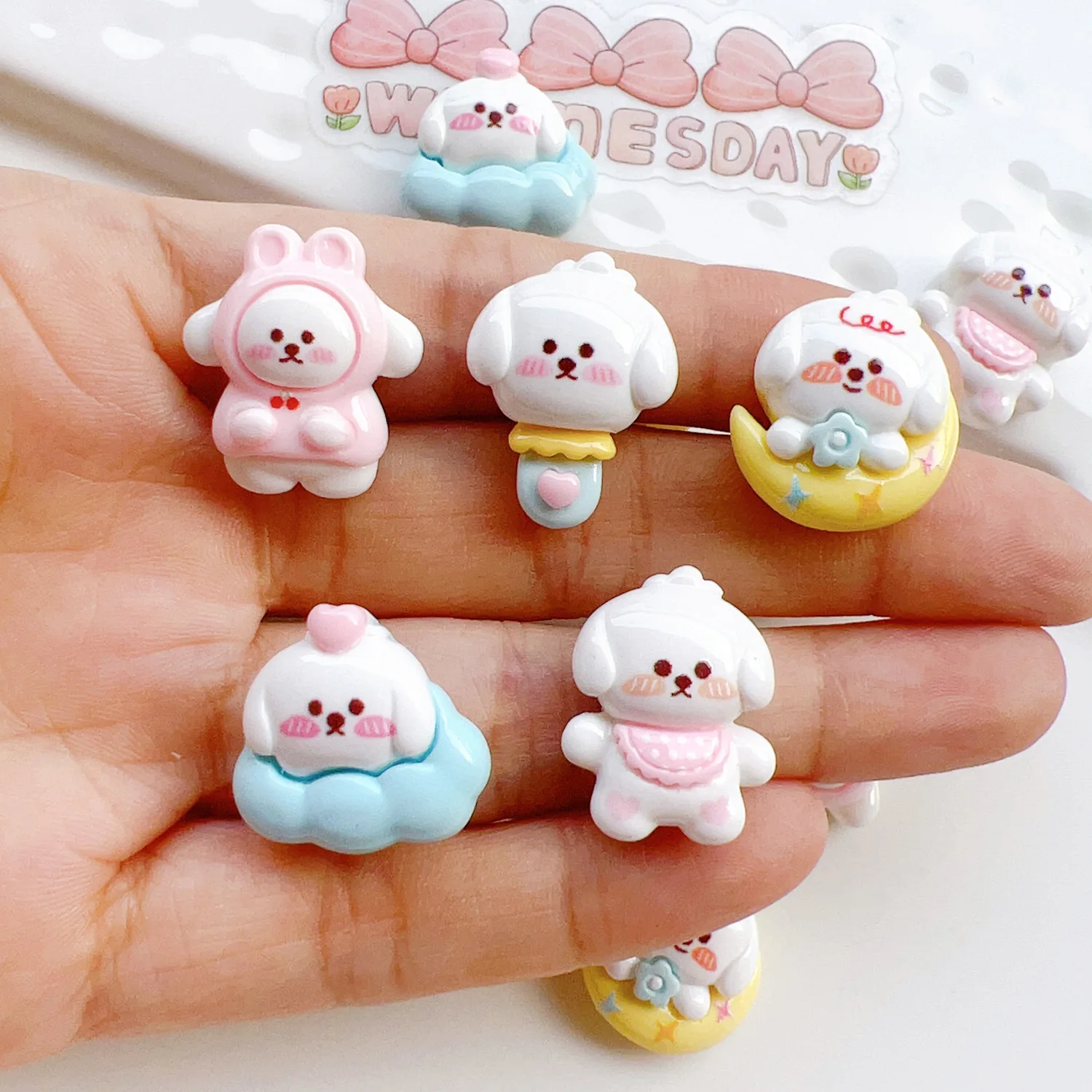 

100PCS New Cute Cartoon Dog Flat Back Resin Scrapbooking DIY Jewelry Craft Decoration Accessories