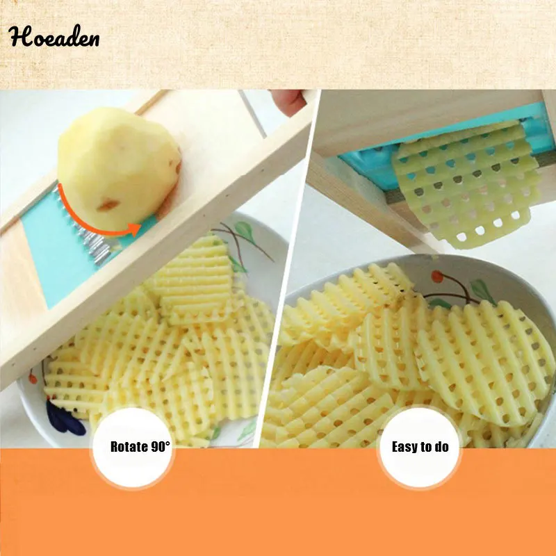 Ручная Картофельная решетка деревянная овощерезка фотоинструмент лезвие из