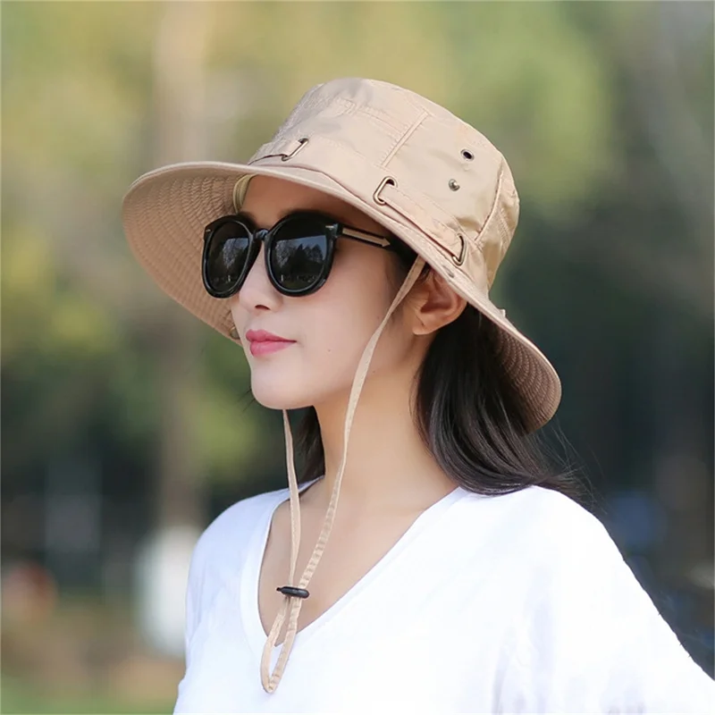 

Unisex Summer Sunscreen Wide Brim Bucket Hats Women UV Protection Waterproof Panama Caps Hunting Sun Fisherman Hat for Mens