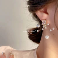 silver needle korean fashion zircon fish line pearl earrings niche design earrings earrings temperament new earrings for women