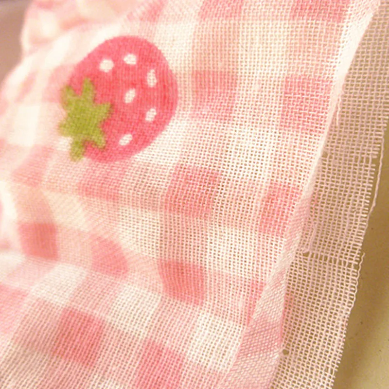 Women's Plaid Strawberry Pajamas Home Service Set Pure Cotton Cute Loose Long Sleeve 2022 Spring and Autumn New