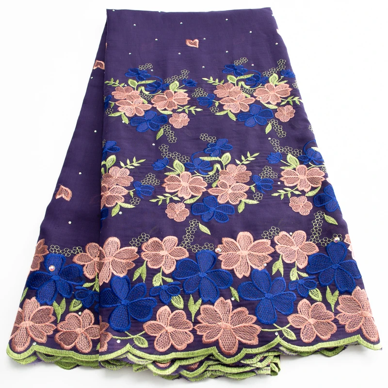 

2023 Lafaya Cotton Lace Fabric Dubai Embroidered Swiss Voile Lace in Switzerland African Fabric Wedding Dress for Women A3557