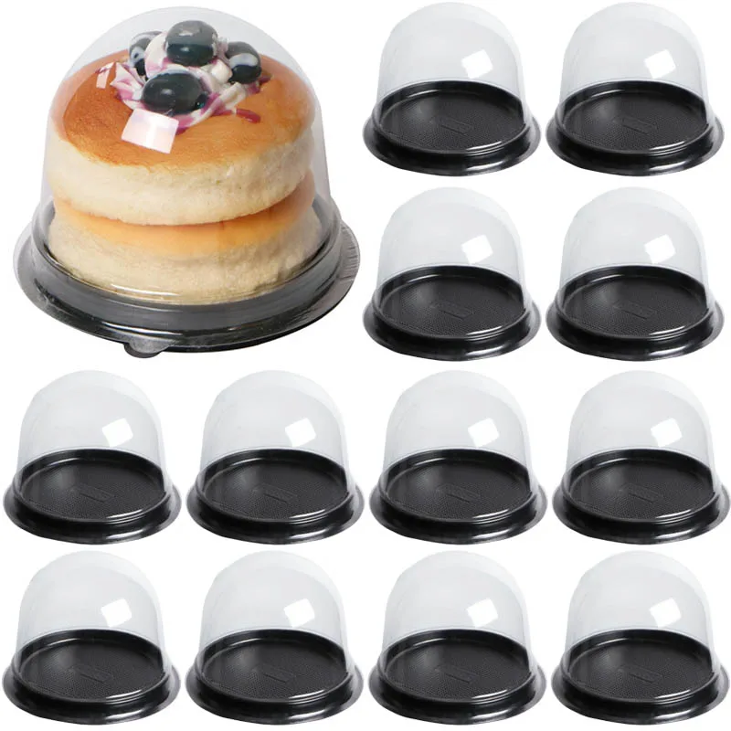

50Pcs 3inch Transparent Cake Box Plastic Baking Packaging Boxes Dessert Pastry Container Trays Birthday Wedding Party Supplies