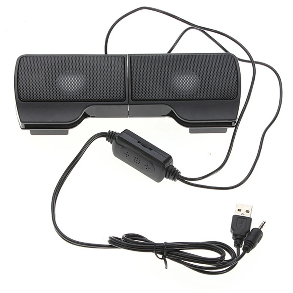 Portable Clip USB Stereo Speakers Line Controller Laptop Sound Bar for Laptop Mp3 Phone Music Player PC with Clip