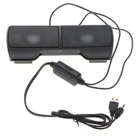 portable clip usb stereo speakers line controller laptop sound bar for laptop mp3 phone music player pc with clip