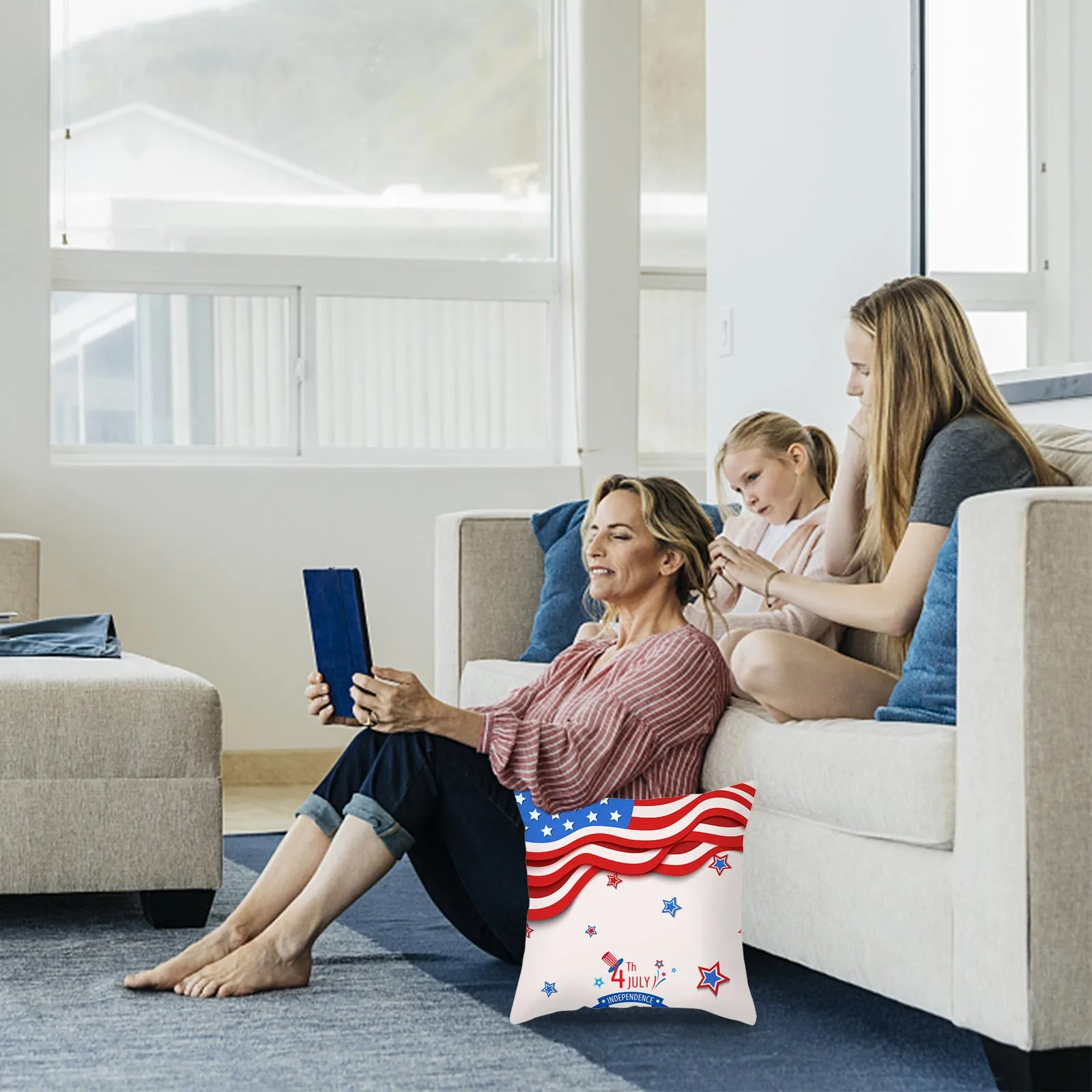 

Independence Day Peach Skin Pillowcase Cushion Print Pillowcase Hug Sofa Pillowcase Pillowcase