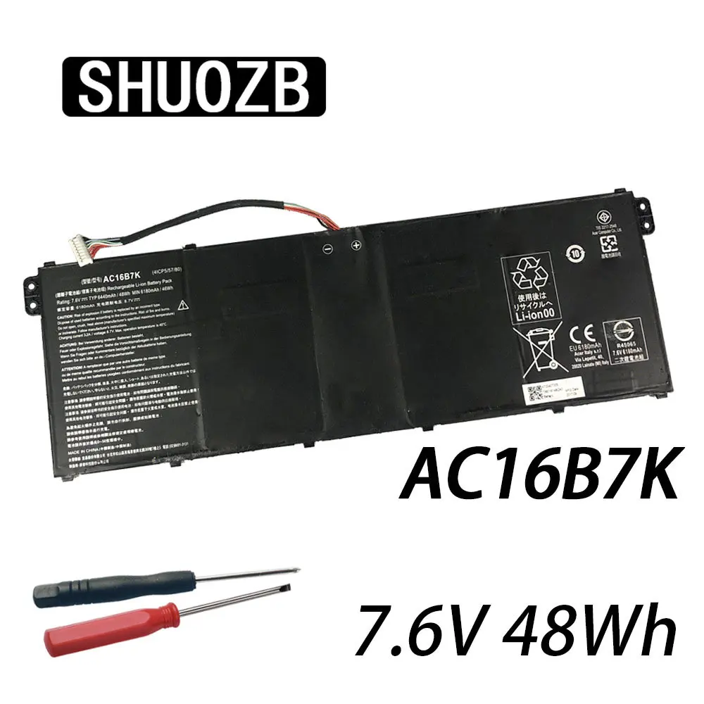 

SHUOZB AC16B7K AC16B8K Laptop Battery For Acer Chromebook 15 CB515-1H CB515-1HT-C1W7 P39B P5K9 Aspire V5-572 V5-573 7.6V 48Wh