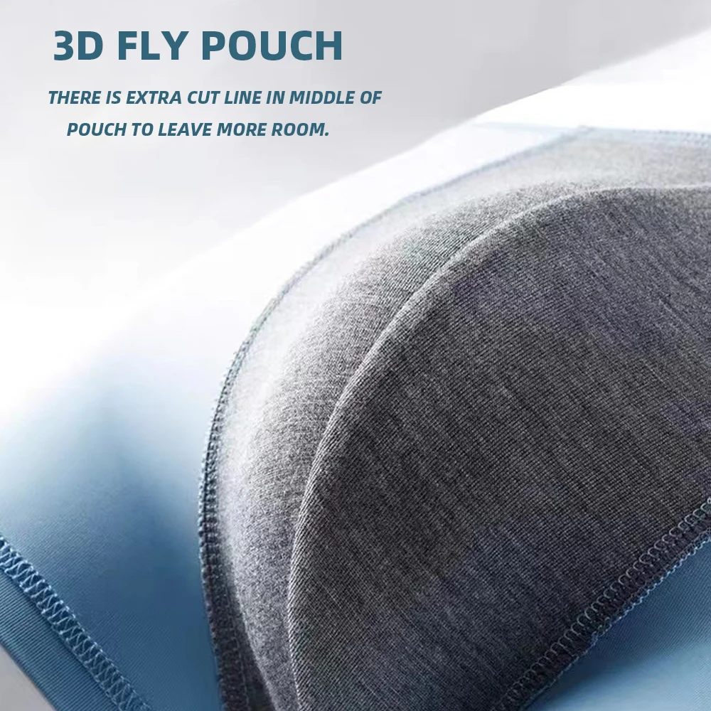 4/5pcs Boxers Men Ice Silk Underwear Men Cotton  Solid Boxers Shorts 3D Pouch Shorts Underpants Seamless Male Boxer Underpants