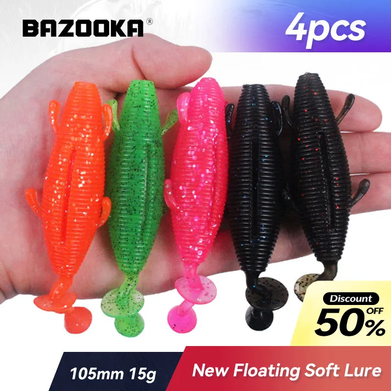 

Bazooka Soft Bait Fishing Lure Silicone Shad Easy Shiner Swimbait Wobblers Carp Worm Pesca Pike Jighead Bass Jigging