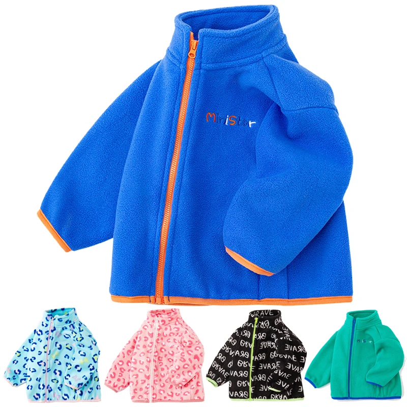 Осенние Новые Детские флисовые куртки детская верхняя одежда пальто однотонные
