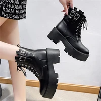 net red ins tide thin motorcycle boots 2022 autumn new retro college wild thick bottom boots women leather boots women