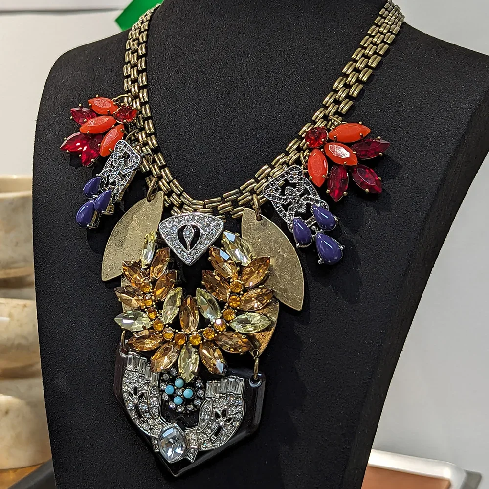 Винтажное украшенное ожерелье ручной работы уникальный большой кулон Ауры