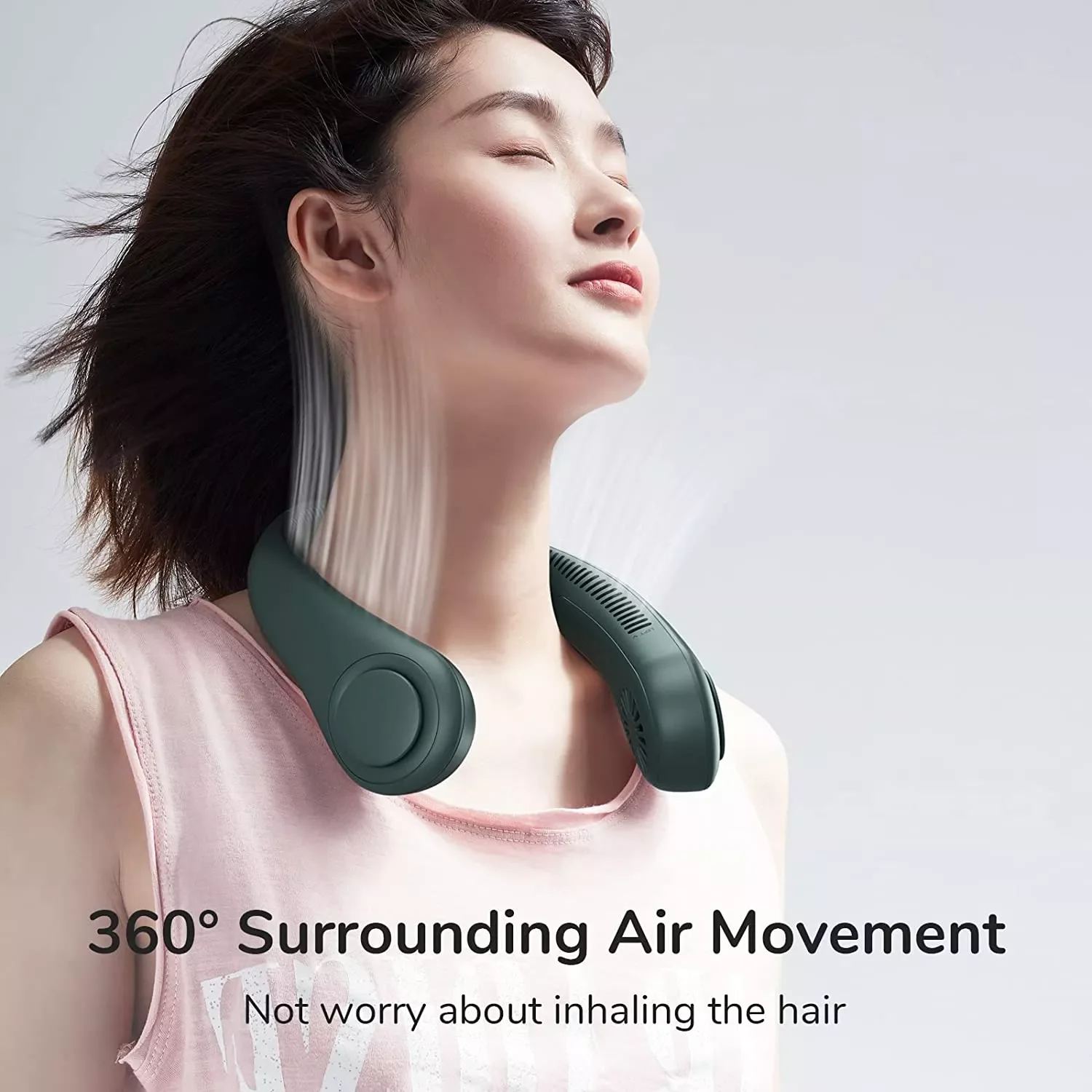 

JISULIFE Portable Neck Fan Wireless FAN USB Rechargeable Mini ventilador cooling Bladeless Mute Neckband Fan for Sports