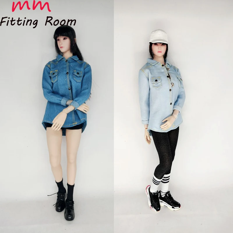 

1/6 Scale female dolls clothes model denim shirt fit 12'' TBLeague JIAOU DOLL action figure