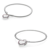 original moments lock your promise snake chain bracelet bangle fit women 925 sterling silver bead charm pandora jewelry