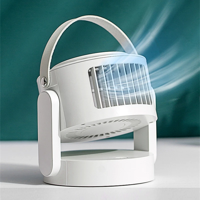 

USB 3-ступенчатый Настольный охлаждающий вентилятор, вращающийся на 45 ° кондиционер, портативный подвесной вентилятор 2000 мАч, заряжаемый вен...