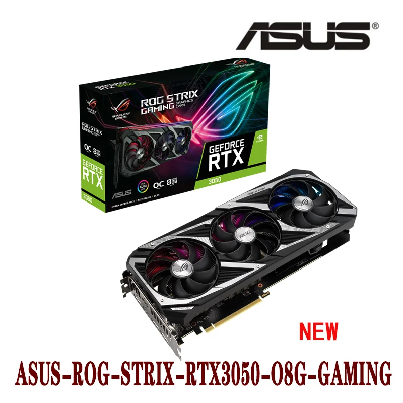 ASUS ROG Strix GeForce RTX™3050 OC Edition 8GB RTX 3050 поддержка процессора AMD Intel LHR для настольного