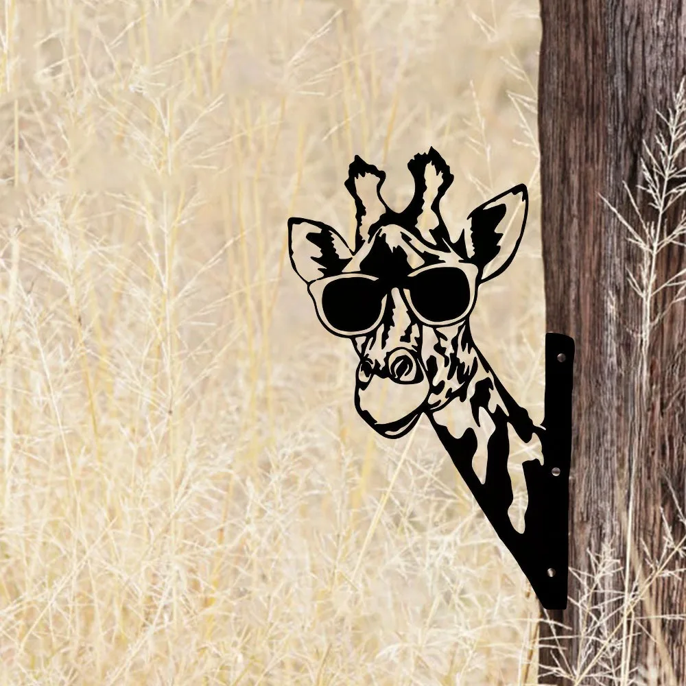 Черная Металлическая Статуя Животного Лазерная Резка Декоративный Садовый Кол