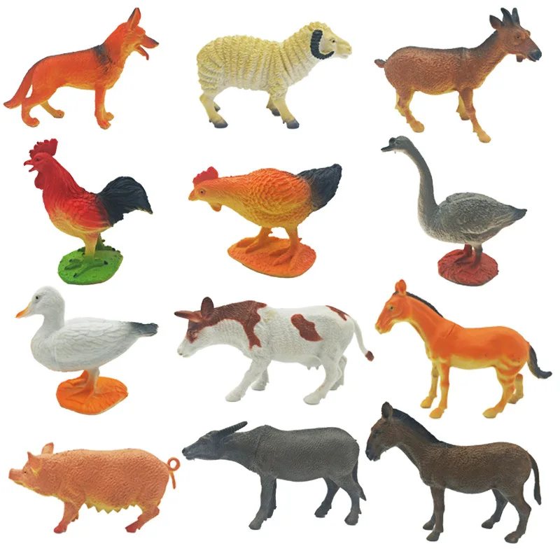 Фото Имитация фермы птицы ранчо модель животных свиньи собаки цыплята утка лошади
