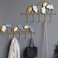 Creative Ginkgo Leaf Wall-mounted Hook Household Wall Hanging Hooks Home Room Decoration Bathroom Decor Kitchen Accessories