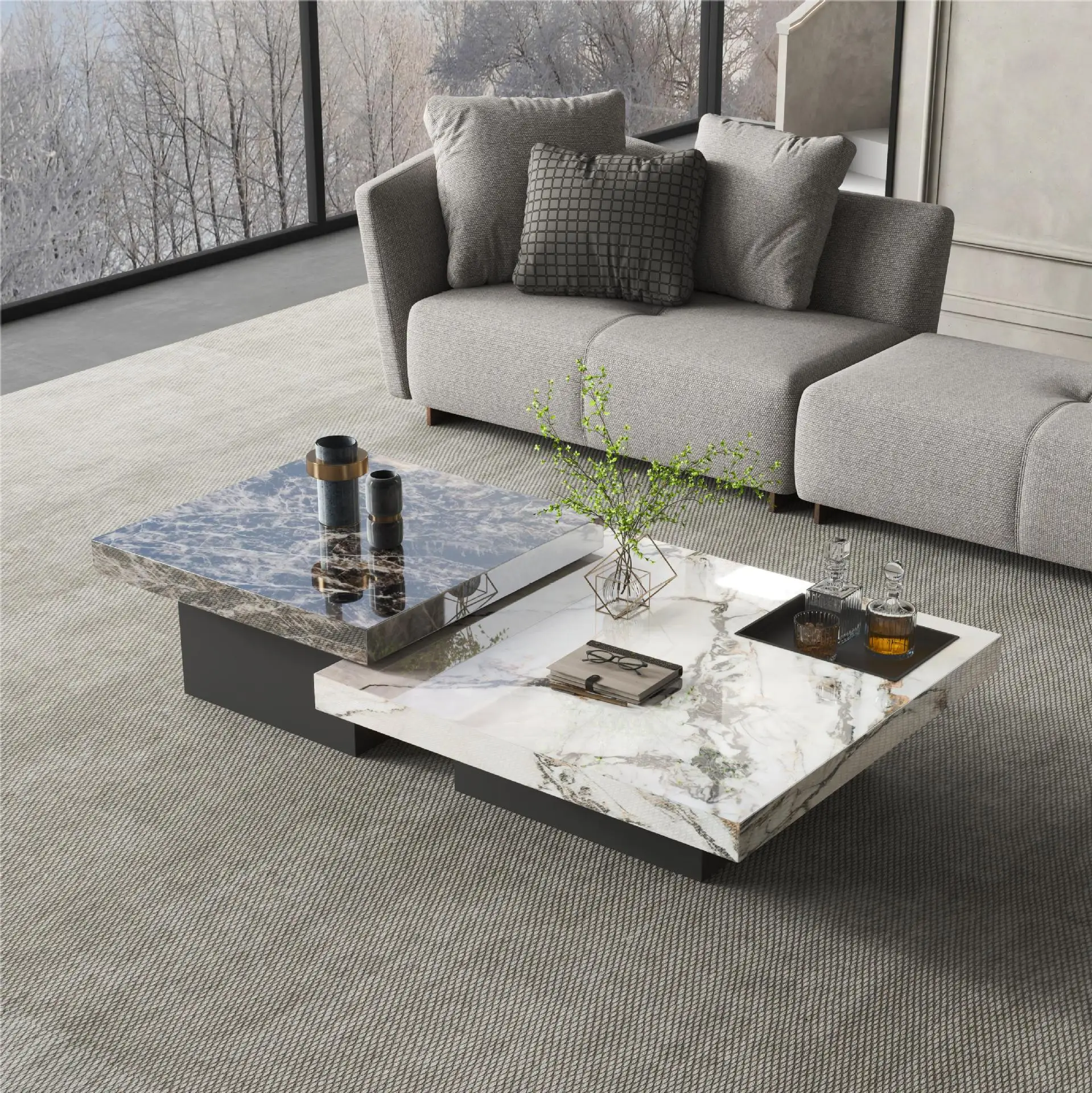 

Living room furniture rockboard coffee table light extravagant modern Italian marble coffee table