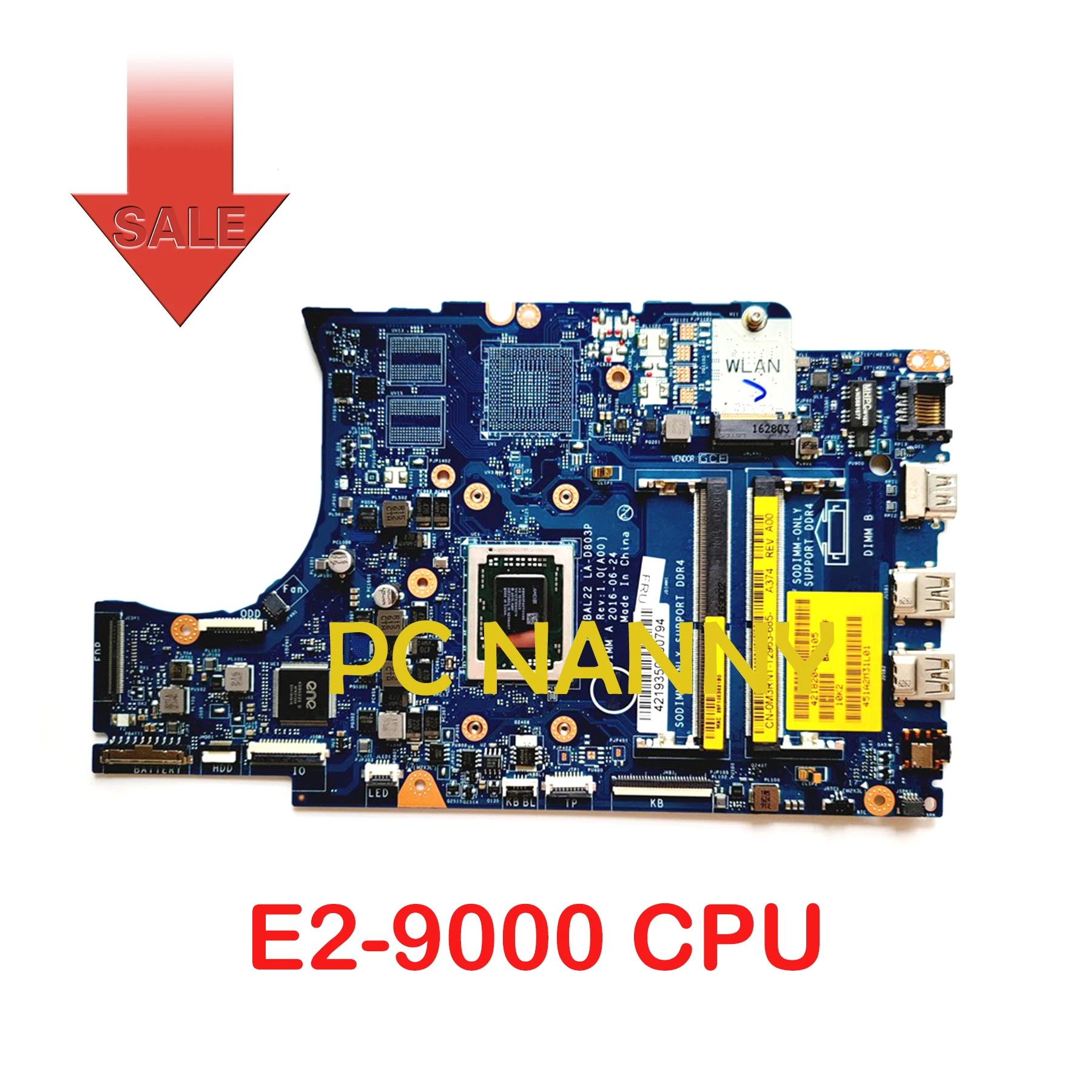 

Материнская плата PCNANNY для ноутбука DELL Inspiron 5565 LA-D804P 0NHPJD E2-9000 uma