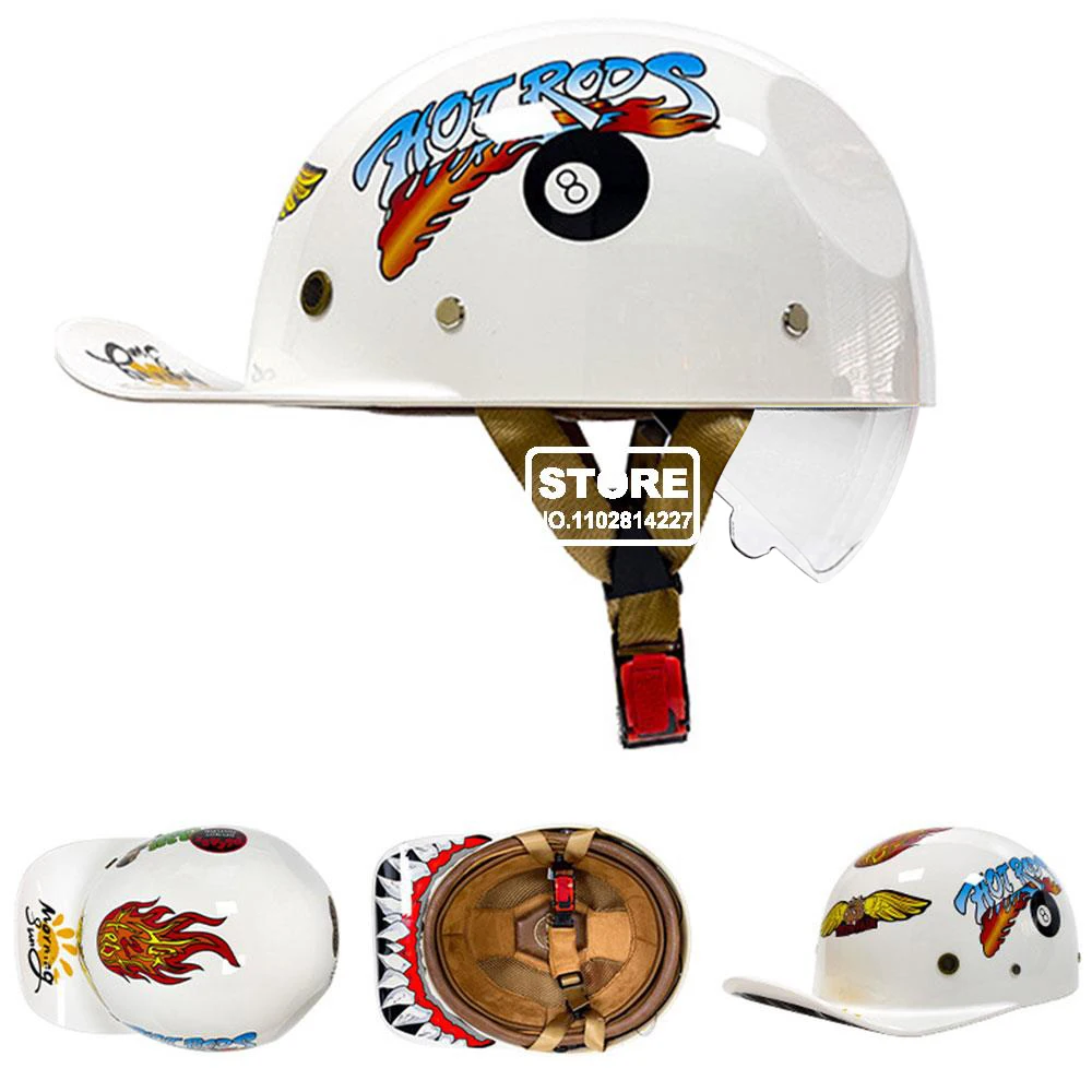 

Мотоциклетный шлем с двойными линзами, каска с открытым лицом для мотогонок