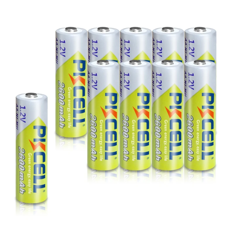 

10Pcs PKCELL AA Rechargeable Battery 2300mAh-2600mAh 1.2V Ni-MH Batteries aa 2A accumulator battery For Flashlights Camera Toys