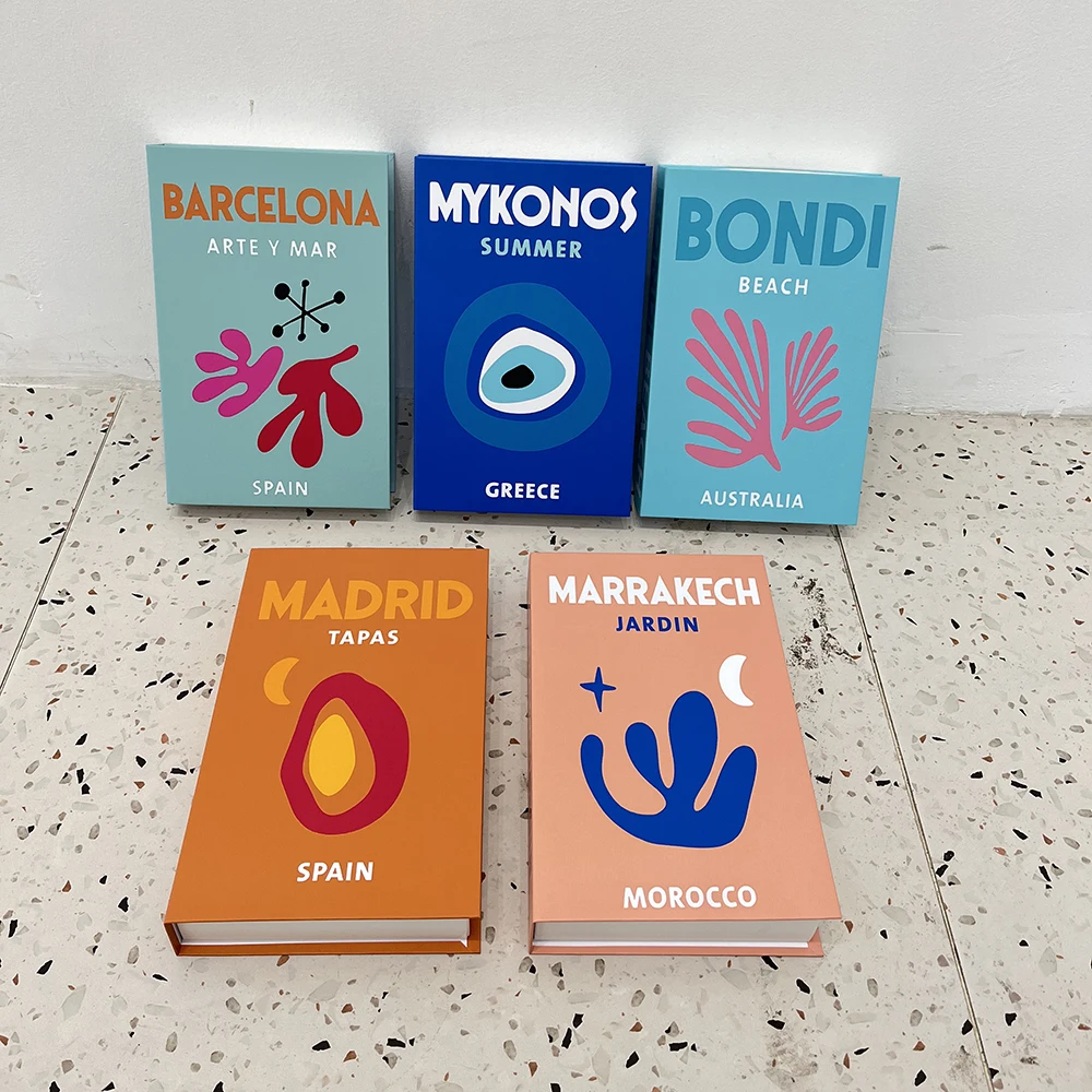 Роскошные Имитационные поддельные книги для декора коробка хранения