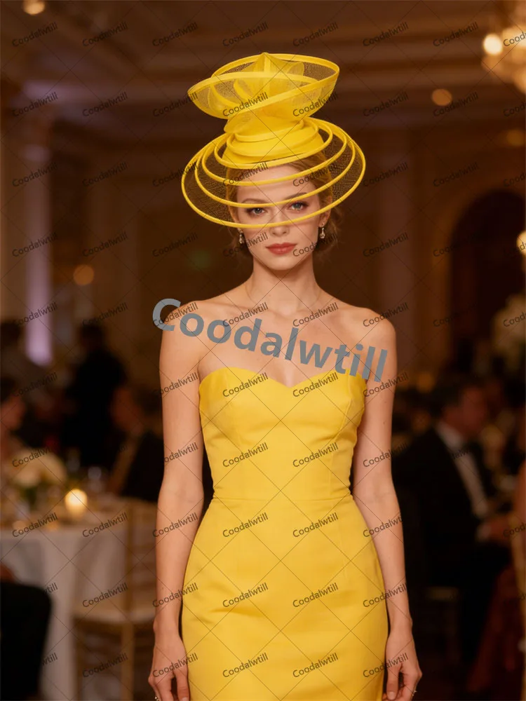 Фото Сетчатая модная шляпа Royal Ascot Fascinator, женские удивительные коктейльные головные уборы, синие дерби, аксессуары для волос в Кентукки, женские вечерние шапки №5