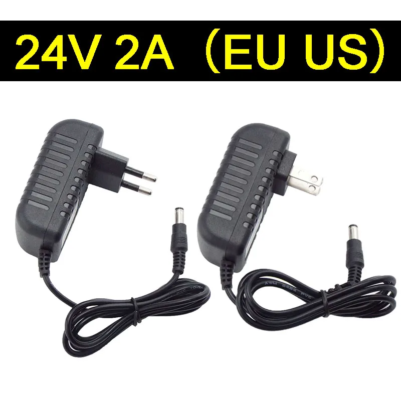 

24V 2A 2000ma Power Supply AC DC Adapter Converter charger 100-240VLed Transformer Charging 24volt for LED Light CCTV camera