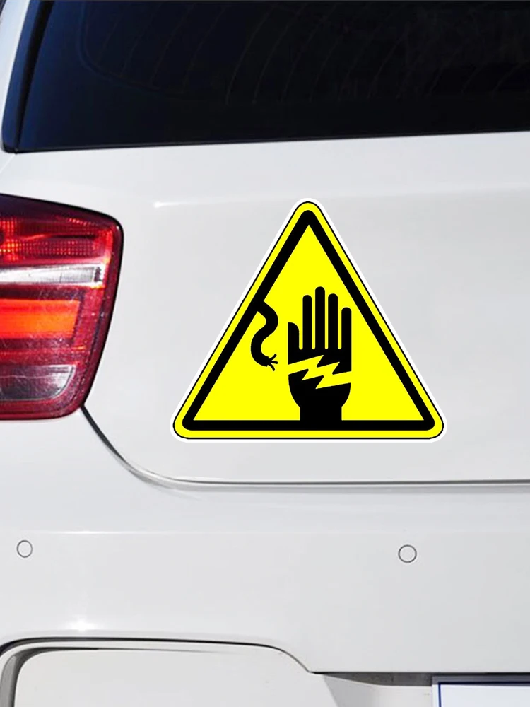 Z110 #13 см/17 см знак опасности электрошока автомобильные наклейки с индивидуальным