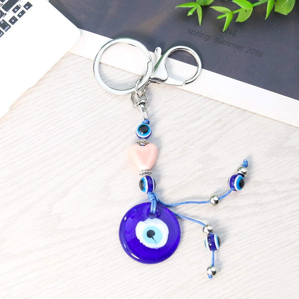 

Lucky Blue Evil Eye Key Chains Bag Pendant Keyring for Men Women Car Key Holder Blessing Protection Charm Amulet Jewelry Gifts