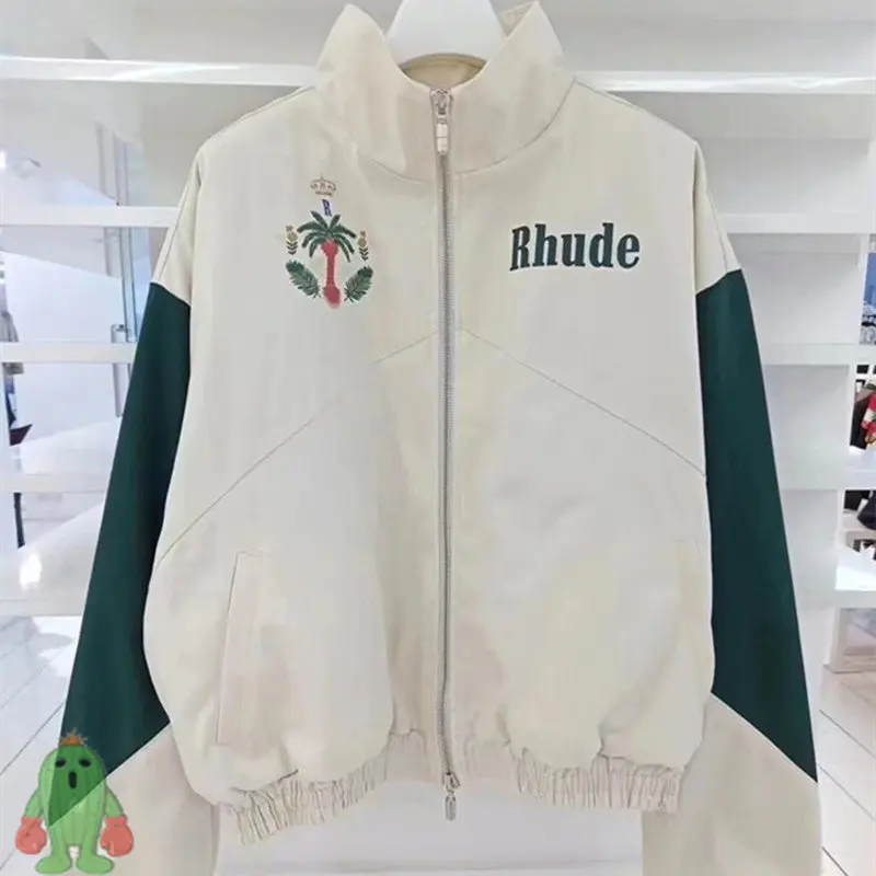 

Patchwork Contrast RHUDE Jacket Coconut Print Capsule Men Women Zip Coat Jackets