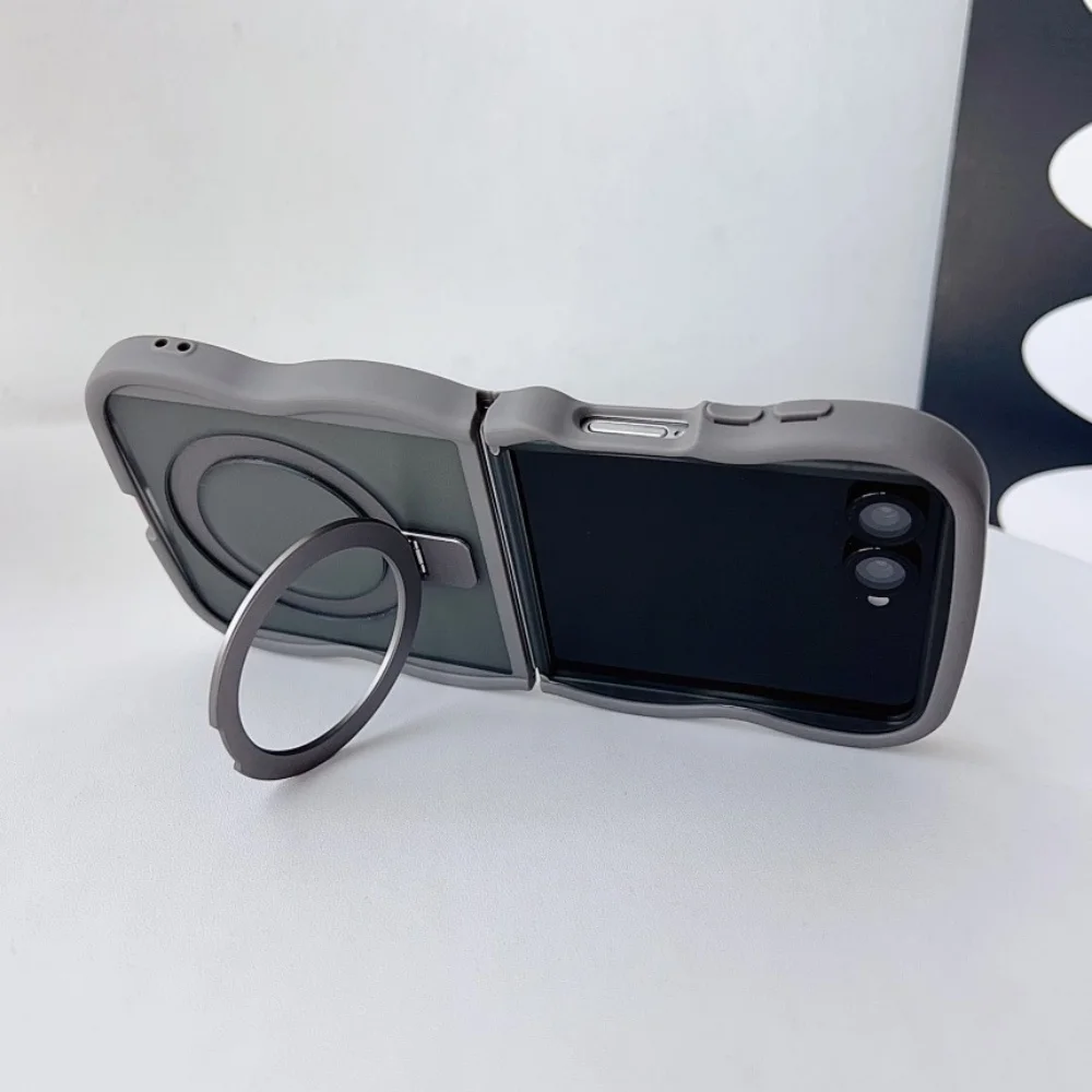 Фото Магнитный вращающийся чехол-держатель 360° для Samsung Galaxy Z Flip 7 6 5 4 3 5G Flip7 Flip6 Flip5 с волнистым матовым покрытием №5