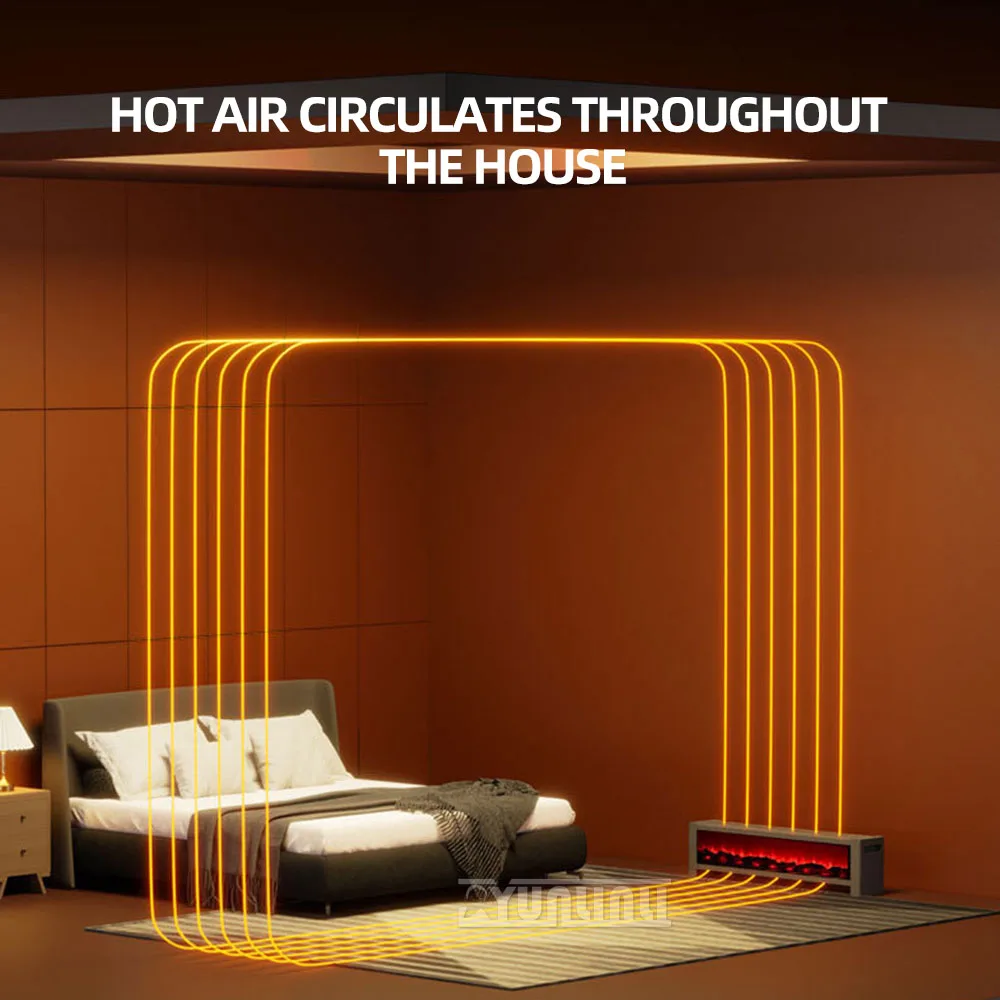 Домашние камины 3D огнеупорный обогреватель для ванной комнаты зимний