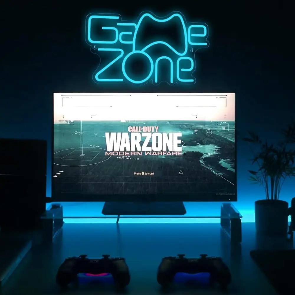 Неоновая вывеска игровая зона настенный декор для комнат мальчиков светодиодные