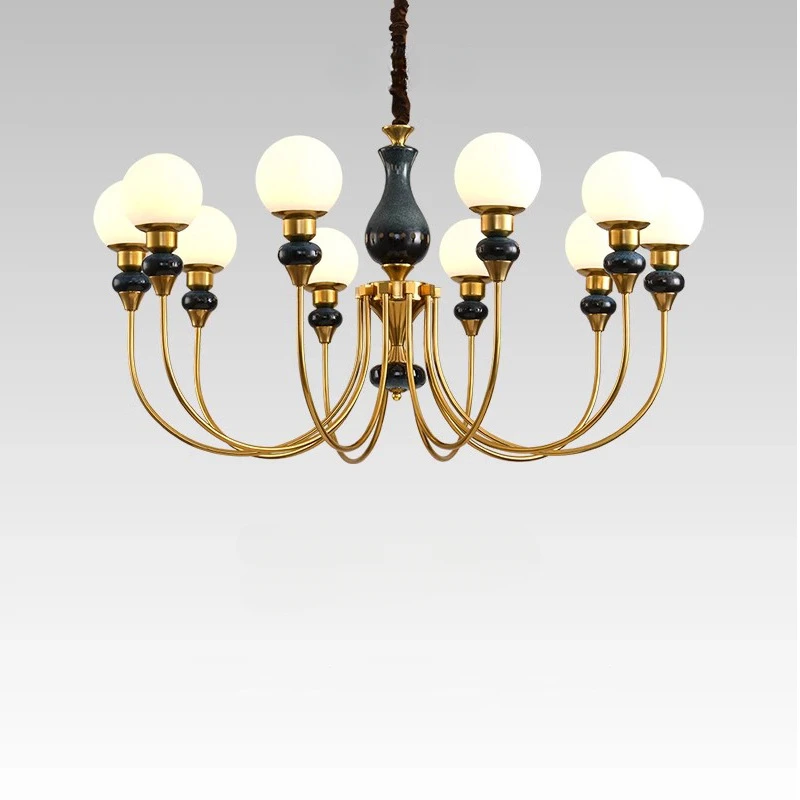 Французская круглая шаровая люстра керамический потолочный светильник для