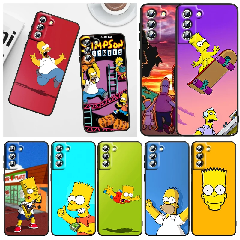 

Anime Cute The Simpson Cool Phone Case For Samsung Galaxy S23 S22 S21 S20 FE S10 S10E S9 Plus Ultra Pro Lite 5G Black TPU FUnda