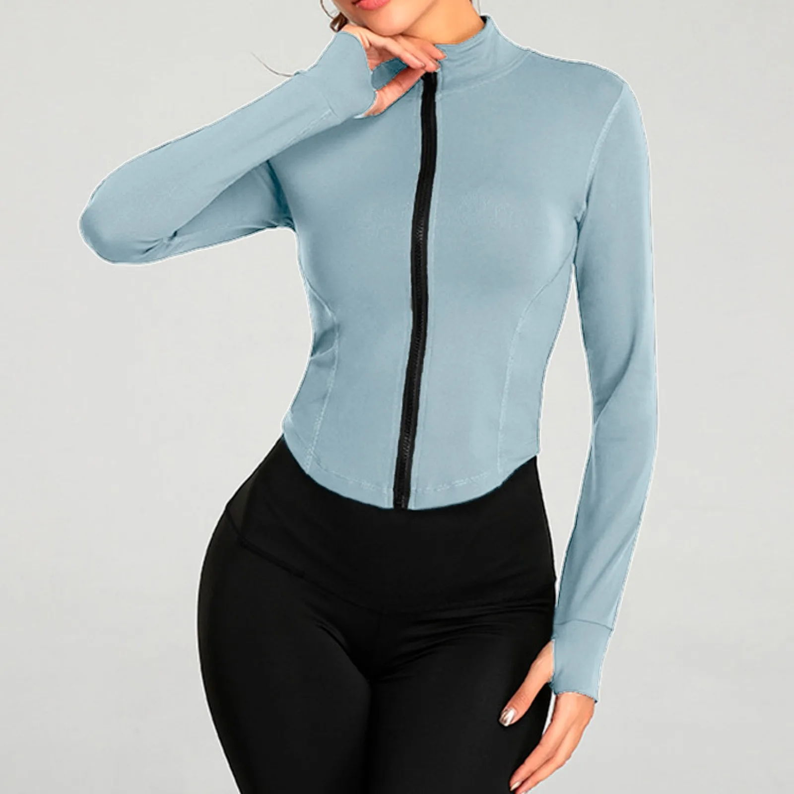 Женская Осенняя куртка Полная Спортивная одежда на молнии открытое пальто для