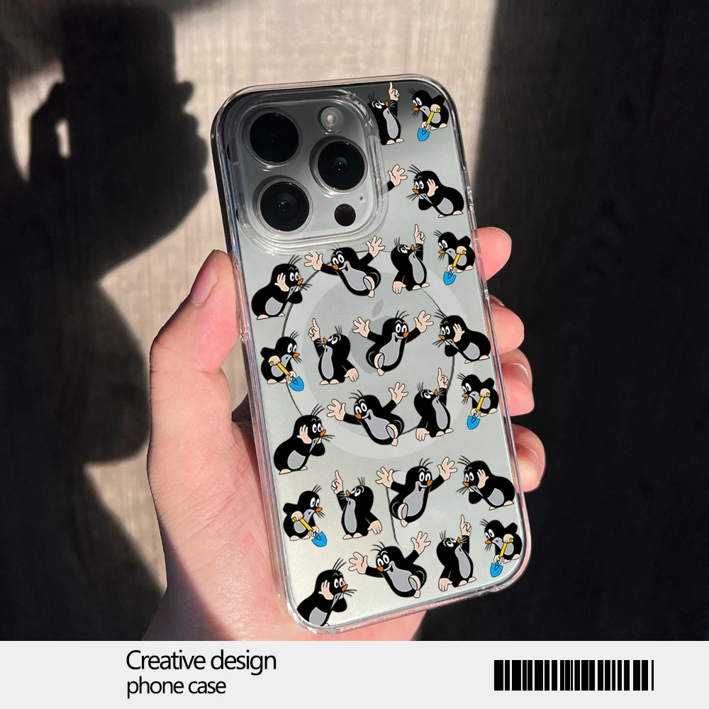 Фото Чехол для телефона Little Mole для iPhone 12, 11, 13, 14, 15, 16, Max Pro Plus, магнитный беспроводной чехол Magsafe №2