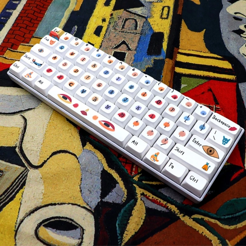 

E9LB 136 клавиши механическая клавиатура колпачки клавиш XDA профиль PBT краситель-SUB граффити художественная клавиатура колпачок