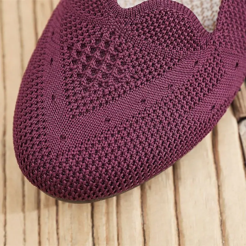 casual pretty strappy flats women's knitted mary jane shoes driving loafers mom comfort flat wedged shoes woman simple flats