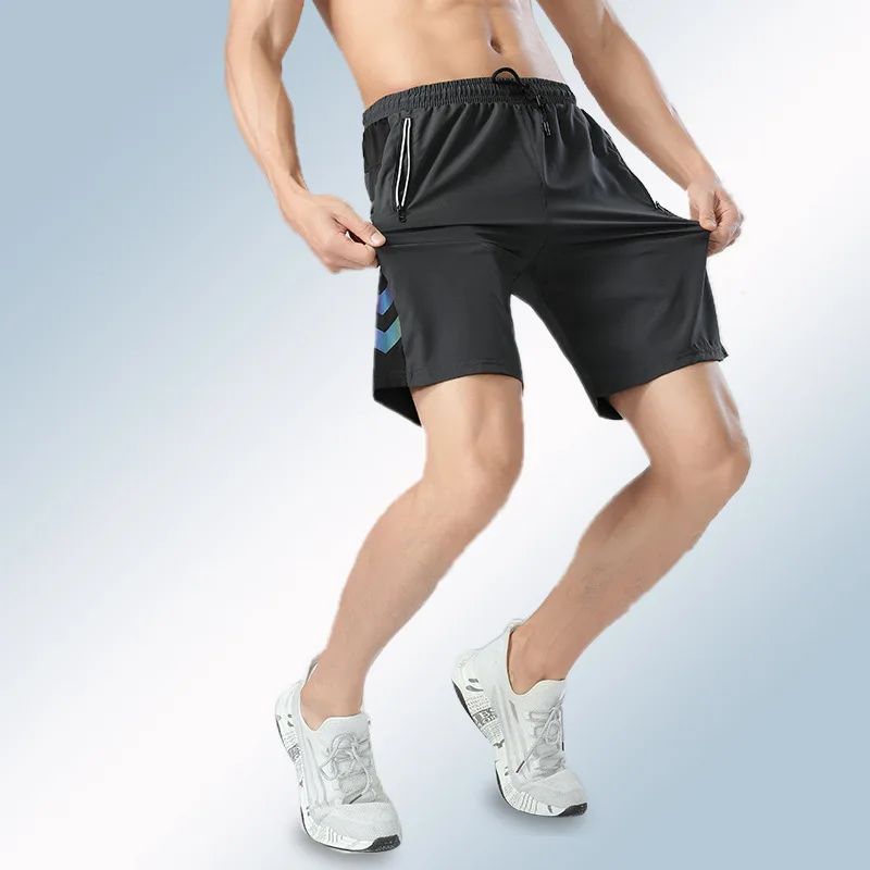 

2022 New Sports Shorts Men'S Fitness Shorts With Color Reflective Cursor Running Quick-Drying Shorts On Both Sides