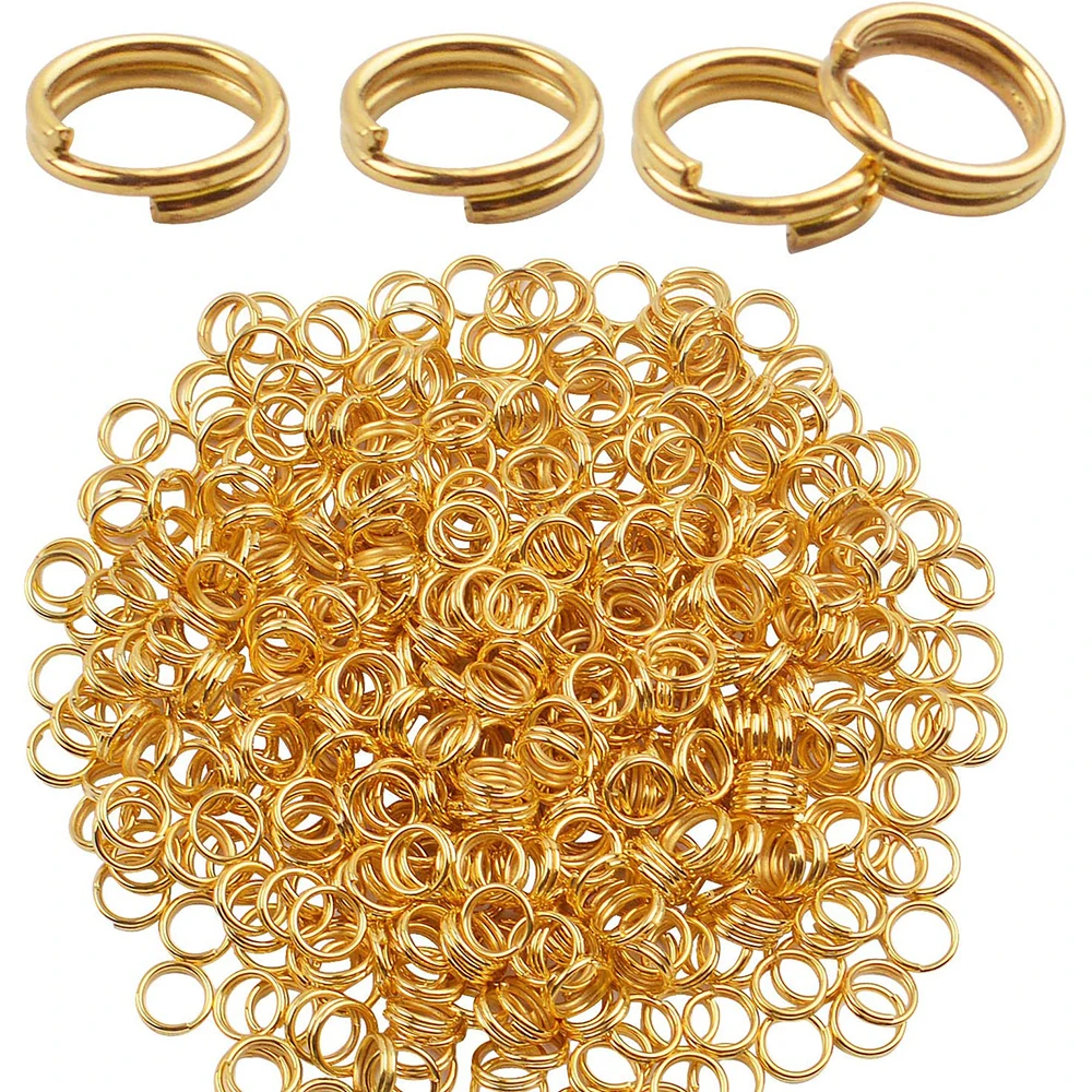 

500 Pcs Gold Color Double Loop Jump Rings Round Split Rings Small Key Chain Rings Hoops for Key Charms DIY Jewelry Making, 6 mm