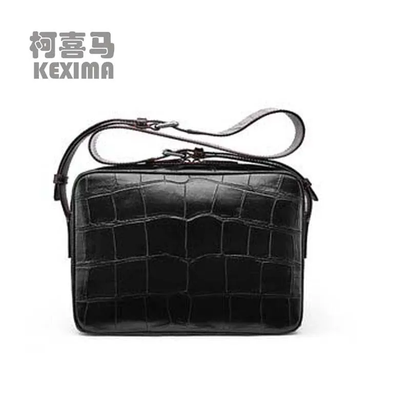 KEXIMA gete new crocodile leather male single shoulder bag business men briefcase large capacity Inclined shoulder bag men bag