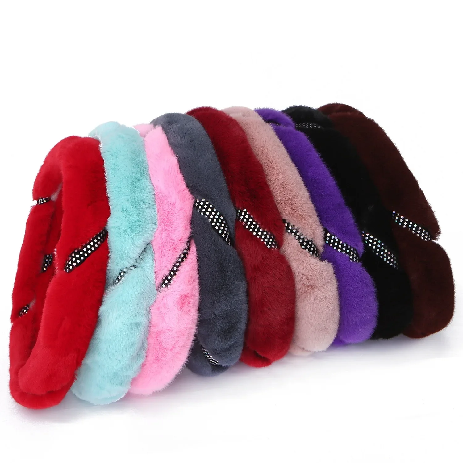 Роскошный плюшевый чехол на руль для женщин — мягкий с искусственными