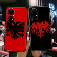 albania flag phone case for huawei p50 p40 p30 p20 10 9 8 lite e pro plus black etui coque painting hoesjes comic fas
